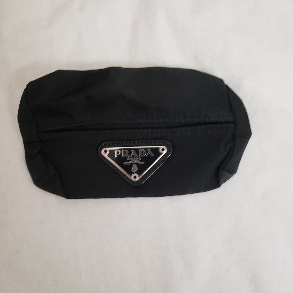 Authentic Prada black nylon card holder